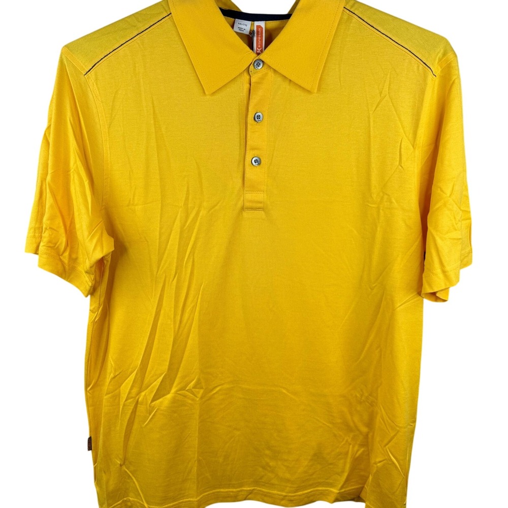 CBUK Short Sleeve Golf Polo Shirt Yellow Men's XXL